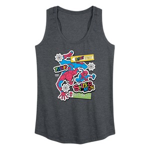 Women's - Marvel - Spidey Bright Stickers Graphic Racerback Tank - 1 of 4