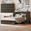Bellemave Queen size Farmhouse Murphy Bed, Foldable Cabinet Bed Frame with Charging Station and Storage, Rustic Gray - 3 of 4