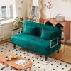 Convertible Sofa Bed Chair,Tri-Fold Sofa Sleeper,Adjustable Backrest & Pillow,Velvet Comfy Loveseat Sleeper,for Apartments,Study Room,Office - 3 of 4