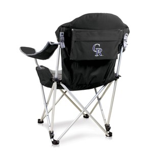MLB Colorado Rockies Reclining Camp Chair - Black with Gray Accents - 1 of 3