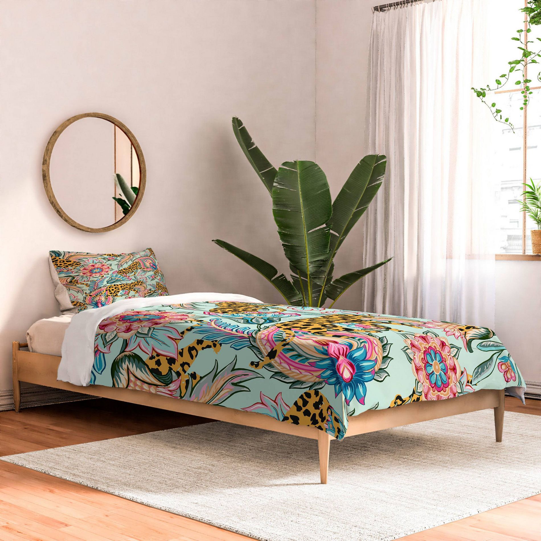 Deny Designs 83 Oranges Leopards and Floral Jungle Twin/Twin Xl Comforter and Sham Set (2-3pc Set)