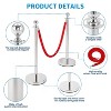 Stainless Steel Stanchion Post w/Velvet Ropes and Posts, Crowd Control Barriers w/Fillable Base, Stand Barrier for High-end Venues, Museums - 4 of 4