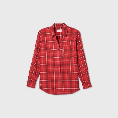 plus size red button down shirt