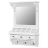 HDZNVF Wall Mounted Storage Vanity with Drawers, Pockets and Hooks, White - 4 of 4