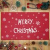Christmas Doormat, Festive Holiday Welcome Mat with Greetings, Non-Slip Absorbent Indoor Entrance Rug, Joy Snowflake Pattern, Red - 4 of 4