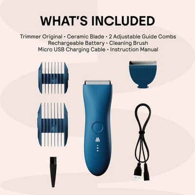Meridian Trimmer Original Pubic & Body Hair Trimmer for Men & Women Below-the-Belt Groomer, Ball Trimmer, Bikini Trimmer - Ocean