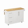 Bella Depot  43.31'' Kitchen Island Cart with 2 Door Cabinet and Drawers with Spice Rack,Towel Rack - 4 of 4
