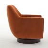 U-shaped Fully Assembled 360° Swivel Chair, Velvet Accent Chair Armchair,Round Barrel Swivel Chair for Living Room Bedroom-Cuddlewood - 4 of 4