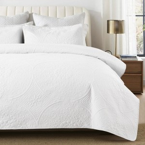 2-3 Pcs Quilted Bedspread Floral Pattern Decorative Coverlet Quilt Bedding Set for All Seasons - Cotton Passion - 1 of 4