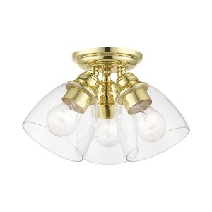 Livex Lighting Montgomery 3 - Light Flush Mount in  Polished Brass - 1 of 2