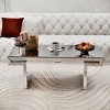 47" Modern Mirrored Rectangular Coffee Table with Fluted Glass Tabletop,Scratch-Resistant Modern Accent Table for Living Room-Coolbibila - 3 of 4