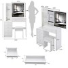 FONTOI 29.2"W/37"W/41"W Makeup Vanity Table with Left Drawer Stool Large Sliding Mirror Capacity Storage for Bedroom Dressing Room, White/Black - 3 of 4