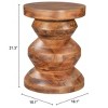 Kerala Side Table Walnut 21.3"H – Mango Wood Round Tabletop With Lacquered Finish By Zuo Modern - 3 of 4