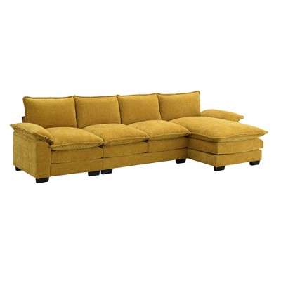 NicBex Modern L Shape Modular Sofa Chenille Sectional Couch with Double Seat Cushions for Living Room
