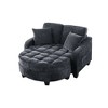 GDFStudio Flavia Modern 51'' Detachable 2-Seater Corduroy Upholstered Chaise Lounge Sofa with Storage Ottoman - 3 of 4