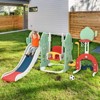 Toddler Slide and Swing Set, Cactus Design Indoor Outdoor Playset with Adjustable Swing, Basketball Hoop, Soccer Golf,for Toddlers Age 1-3 - 2 of 4