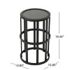 Syemin End Tables Small Side Table Round Glass End Table for Small Spaces, Narrow Couch Night Stand, Modern Bedside Table, Gray, 10.8"*10.8"*18.5" - 3 of 4