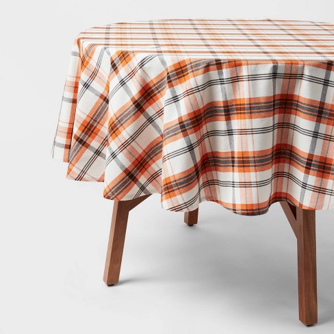 70 Cotton Plaid Round Tablecloth Threshold Target