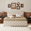 NicBex Queen Upholstered Bed Frame with Linen Tufted Headboard,Platform Bed Frame with 2 Drawers and USB Ports,Easy Assembly,Beige/Gray - 2 of 4