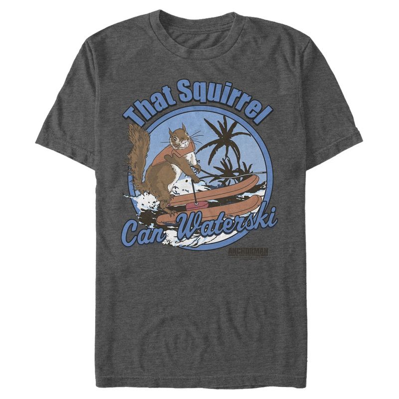 Men's Anchorman Squirrel Can Waterski T-Shirt, 1 of 5