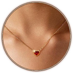 18K Gold/Silver Plated Tiny Love Heart Choker Necklace For Women And Girls - Dainty Valentine's Day Gift - 1 of 4