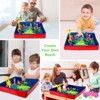 43-piece educational beach toy set for children includes 6 pullback trucks, a castle model, and a foldable storage box, perfect for beach activities. - 4 of 4