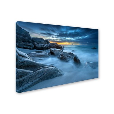 Trademark Fine Art -Mathieu Rivrin 'Blue Hour for a Blue Ocean' Canvas Art