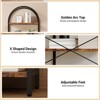 70.8" 5 Tiers Bookshelf, Arched Display Racks Tall Standing Bookshelves Metal Frame Modern Storage Rack Shelf Large Wood Book Shelf - 3 of 4