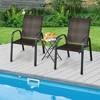Tangkula 6PCS Outdoor PE Wicker Stacking Dining Chairs Patio Arm Chairs - 4 of 4