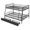 Full XL Over Queen Metal Bunk Bed with 2 Drawers - 4 of 4