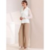 INSPIRE CHIC Women's Point Collar V Neck Mesh Sleeve Button Down Work Office Shirt - 4 of 4