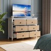 Fluted Dresser, 6 Drawer Dresser for Bedroom, Modern Waveform Panel Closet Dressers Chest with Circle Black Handle, for Nursery Bedroom, Hallway - 4 of 4