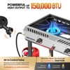 ROVSUN 2 Burner Outdoor Propane Gas Stove with Ignition, Regulator & Shelf, 150,000 BTU Powerful Cooker for Backyard Patio Home Cooking Frying Canning - 2 of 4