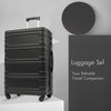 100% ABS Lightweight Suitcase with 360° Spinner Wheels, Telescoping Handle & Spacious Interior Durable, Secure Travel Luggage Set - 2 of 4