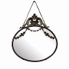 Storied Home Pewter Framed Wall Mirror with Decorative Chain and Antique Finish, Bronze - 3 of 4