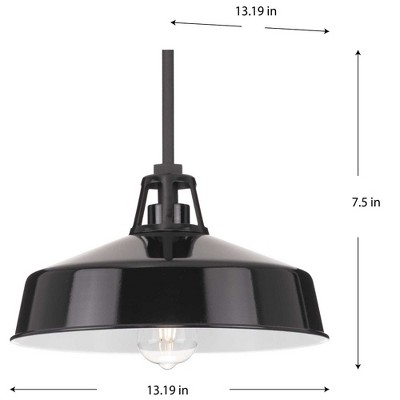 Cedar Springs Black and White Farmhouse Outdoor Pendant Light