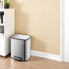 Stainless Steel Trash Can 3.2 Gal/12L with Lid, Step-On Pedal and Inner Bucket, Rectangular Design for Kitchen Office Living Room - 3 of 4