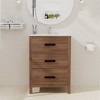 Hyleory 24" KD Freestanding Bathroom Vanity with Resin Single Sink, 3 Drawers - 3 of 4