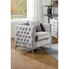 Simple Relax Velvet Chair with 1 Pillow in Gray - 2 of 4