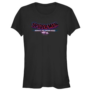 Juniors Womens Spider-Man: Across the Spider-Verse Movie Logo T-Shirt - 1 of 4