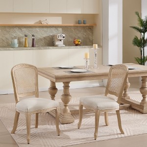 Sapphtopaz French Country Wooden Dining Chairs Set of 2, Side Accent Chairs Kitchen Chairs Barstools for Dining Room, Kitchen Island - 1 of 4