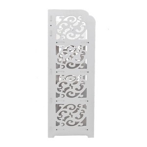 Karl Home | Wood-plastic Board Four Tiers Carved Shoe Rack White - 1 of 4