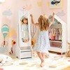 Tangkula Kids Jewelry Cabinet w/ Full-Length Mirror 2 Adjustable Tilt Angles Drawer White - 3 of 4