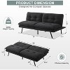 MUUEGM 68" Convertible Futon Sofa Bed, Folding Sleeper Couch with Adjustable Backrest, Linen Recliner Loveseat Sofa for Small Spaces - 2 of 4