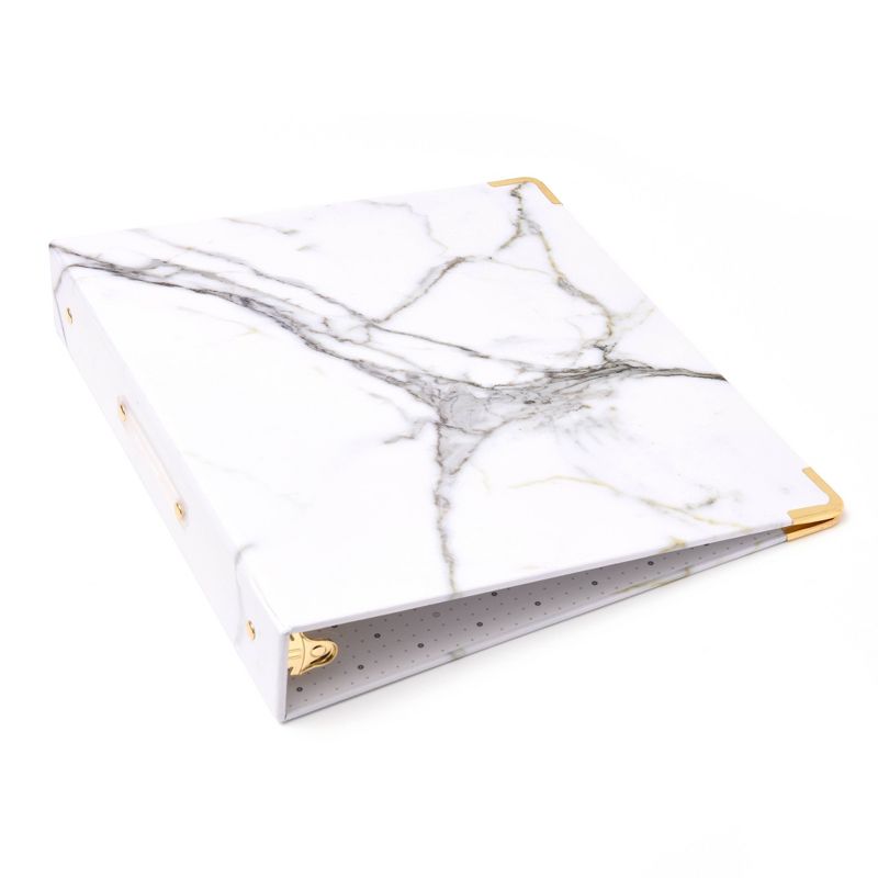 1.5&#34; Signature Round Ring Binder Marble - russell+hazel, 1 of 6