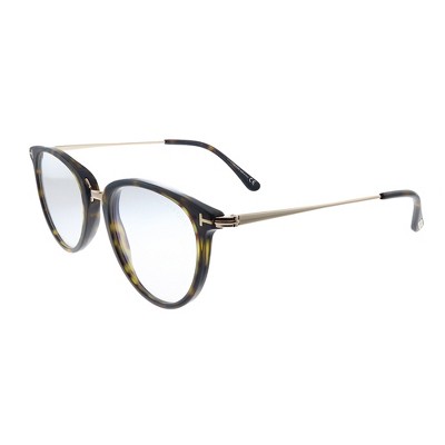 Tom Ford Soft FT5640-B 052 Womens Round Eyeglasses Shiny Dark Havana And Gold 51mm