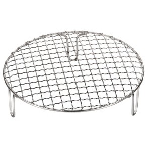 Unique Bargains Stainless Steel Barbecue Grill Net Round Cooling Rack Silver - 1 of 4