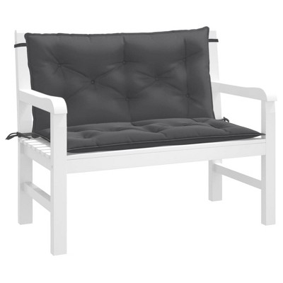 vidaXL Garden Bench Cushions 2 pcs Melange Anthracite 39.4"x19.7"x2.8" Fabric