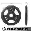 Philosophy Gym Set of 2 Rubber Coated Olympic Grip Weight Plates - 2-in Olympic Plates Black - 3 of 4