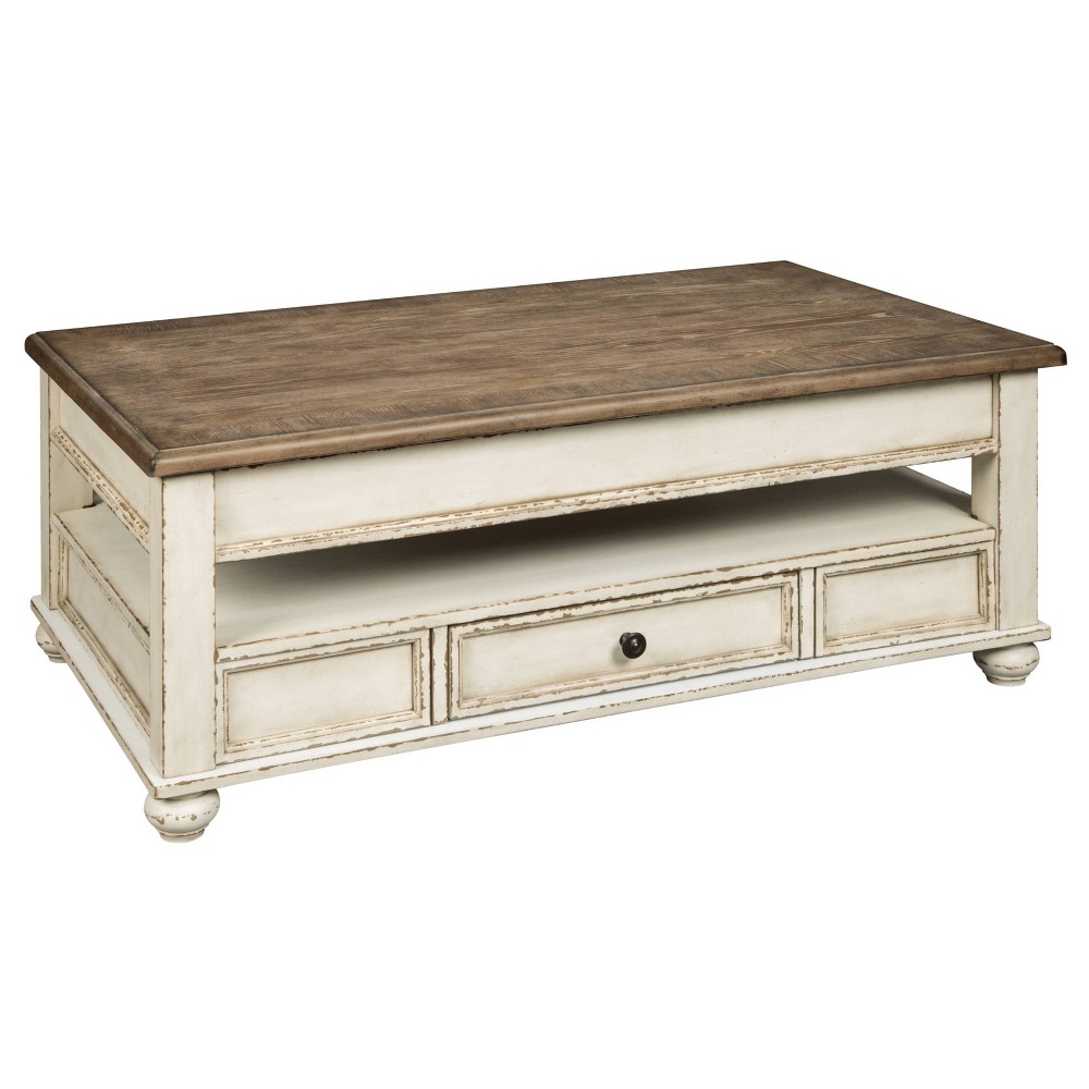 Photos - Coffee Table Ashley Realyn  with Lift Top White/Brown - Signature Design by 